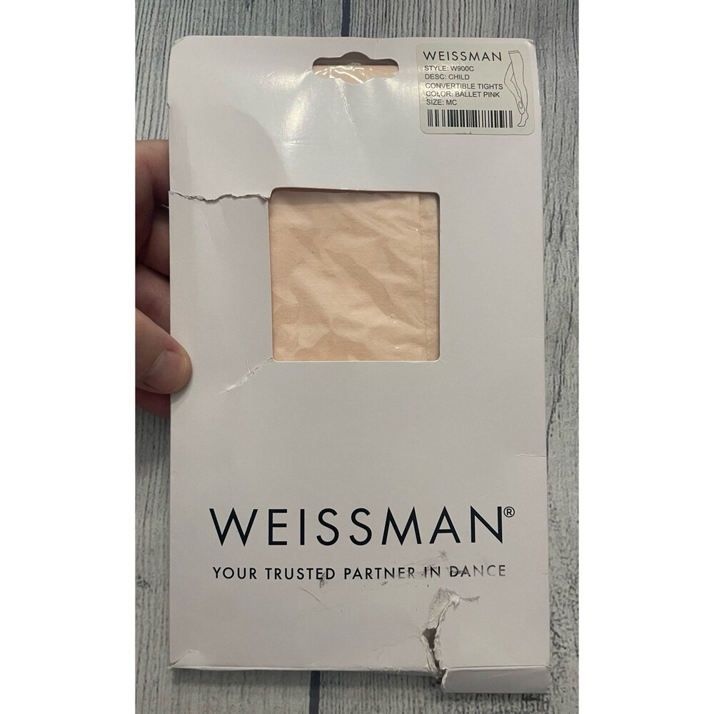 NEW! Weissman Ballet Pink Convertible Dance Tights, Size Youth MC